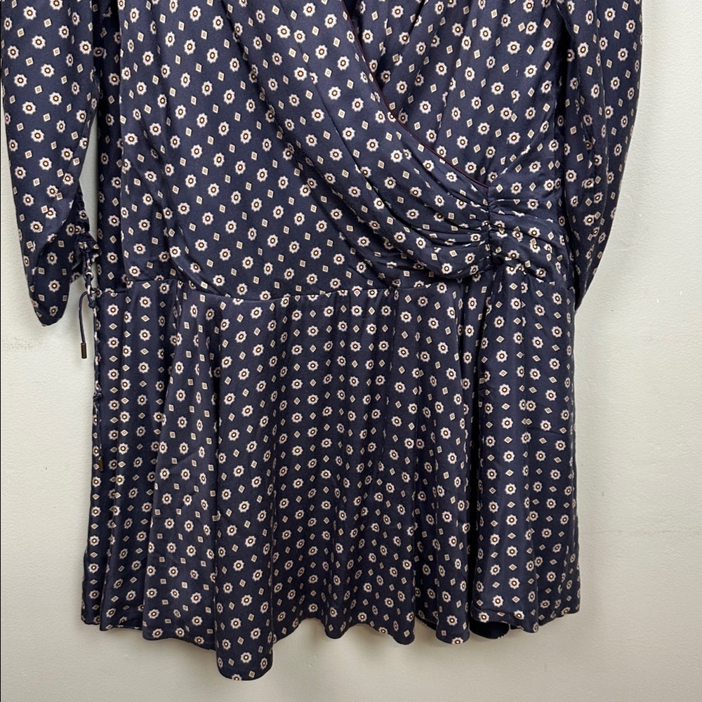 JONATHAN SIMKHAI Blue Pink Scarf Print Ruffle Mini Dress Sz 16 - Picture 10 of 13